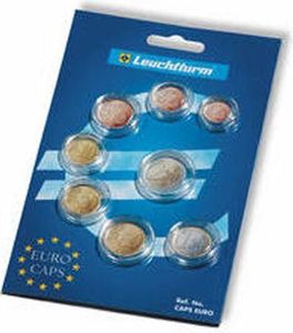 Münzkapseln für einen Euro-Kursmünzensatz