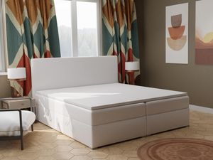 FEDVE Boxspringbett Schlafzimmerbett KOLORADO mit 2 Bettkästen, Doppelbett mit Bonell-Matratze und Topper 180x200