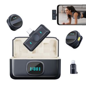 Kabelloses Handy-Mikrofon, 24 Stunden Akkulaufzeit, automatische Kopplung, doppelte Rauschunterdrückung, geeignet für Videoaufnahmen. Kabelloses Handy-Mikrofon, 24 Stunden Akkulaufzeit, automatische Kopplung, doppelte Rauschunterdrückung, geeignet für Videoaufnahmen.