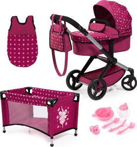 Bayer Design 17067AB Puppenwagen Xeo, verstellbarer Griff, Schwenkschieber, wandelbar als Jogger, Schlafsack, Puppenbett, Zubehör