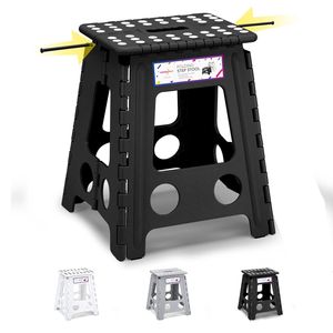Dyforce Tritthocker Klappbar Klapphocker Faltbar H40cm für Kinder Erwachsene Bade Küchen - Schwarz