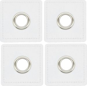 4 Metall-Ösen auf Kunstleder für Hoodies oder Taschen Ösenpatch, Farbwahl