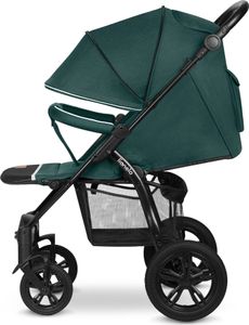 Kinderwagen bis 22 kg, verstellbarer Griff, zusammenklappbar, verstellbare Rückenlehne bis zur Liegeposition, wartungsfreie Räder, wasserdichtes XXL-Verdeck, 5-Punkt-Gurt, Einkaufskorb LIONELO Annet Tour