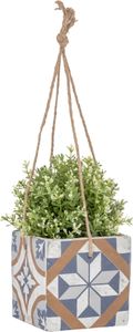 3 Stück Rivanto® Port. Kacheln hängender Blumentopf aus Beton, 13,4 x 13,4 x 12,9 cm, quadratischer Blumentopf, Pflanztopf