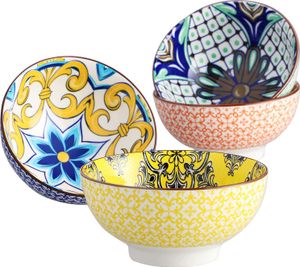 Tafelservice Müslischalen Porzellan, vancasso JASMIN Serie 4-teiliges Schalen Set, Müslischüssel, Müsli Schale, Dessertschale, Eisschale, böhmischer Stil