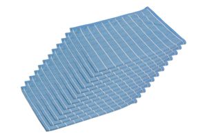Respekt Mikrofasertücher Brillant Fenstertuch für Glas und Scheiben - Streifenfreies Trockentuch Poliertuch 40x50cm, 12-tlg Set (blau/weiß)