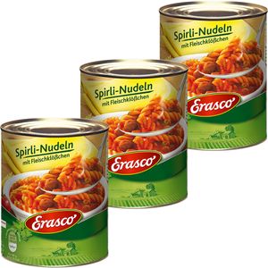 Erasco Spirli Nudeln mit Fleischklößchen in Tomatensauce 800g 3er Pack