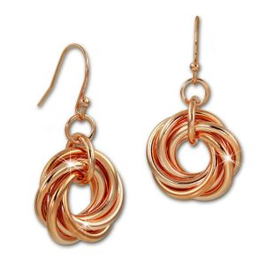 Amello Edelstahl Ohrringe Damen Ohrhänger glänzend Ringspiel rosegold ESOS93E