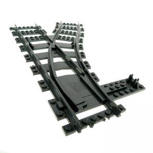 1x Lego Weiche Schiene neu-dunkel grau rechts Eisenbahn RC Train 53404