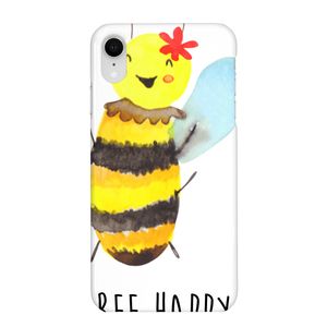 Mr. & Mrs. Panda Iphone XR Handyhülle Biene Happy - Weiß - Geschenk, Wespe, Hummel, Premium Kunststoff