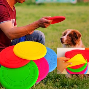 17,5 CM hundeweiche fliegende scheibe spielzeug haustiertraining hundetraining tischmatte (zufällige farben)