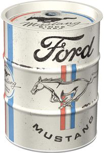 Nostalgic-Art - Spardose Ölfass - Ford - Ford Mustang Horse & Stripes Logo