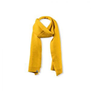 Merino Strick-Schal Wollschal gelb für Damen 100% Wolle