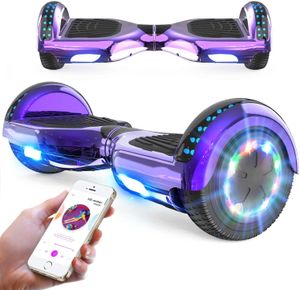 GeekMe Hoverboard für Kinder 6,5 Zoll, Elektroroller, Elektro Scooter Board mit Bluetooth Lautsprecher, LED Leuchten, Geschenk für Kinder, Jugendliche und Erwachsene