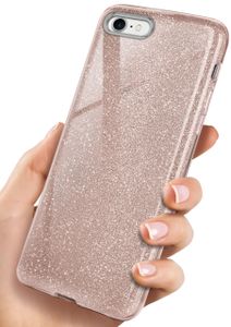 ONEFLOW® Glitter Case kompatibel mit iPhone 7 / iPhone 8 - Hülle in Glitzer Optik, Roségold