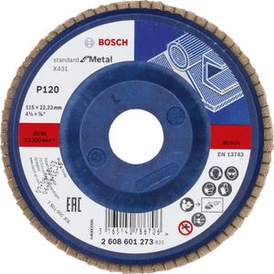 Bosch Fächerschleifscheibe X431 Standard for Metal gerade 115 mm 120 Kunststoff 10 Stk