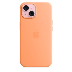Apple iPhone 15 Silikon Case mit MagSafe Sorbet Orange iPhone 15