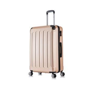 Flexot® F-2045 Koffer Reisekoffer Hartschale Hardcase Doppeltragegriff mit Zahlenschloss Gr. XL Farbe Gold