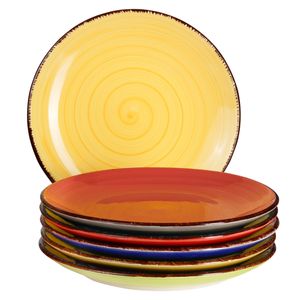 sada 6 talířů na dort Malaga barevný Dezertní talíř Snídaňový talíř Nádobí