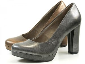 Tamaris 1-22435-27 Schuhe Plateau Metallic Pumps High Heels , Schuhgröße:40 EU, Farbe:Schwarz