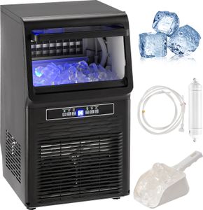 SucceBuy Komerčný výrobník ľadu 70 lbs/24h, výrobník ľadu s 36 kockami za 12-15 min, voľne stojace puzdro, kapacita 11 lbs, LED digitálny displej, pre bar, domácnosť, kanceláriu, reštauráciu