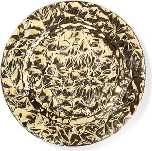 Dekoteller Kunststoff Diamanten Muster 33cm gold