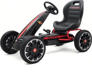 GoKart mit Gummireifen Abarth - 3 bis 7 Jahre - Verstellbarem Sitz - Handbremse - Schwarz