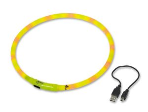 Nobby LED Leuchthalsband Visible, Hals: 70 cm, Breite: 10 mm, gelb