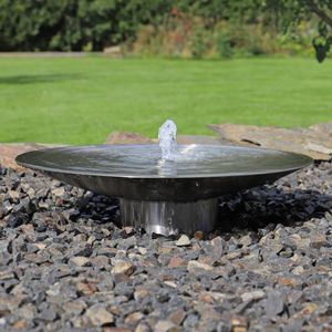 CLGarden Edelstahl Springbrunnen Wasserschale EWS60 Garten Brunnen Set 60cm mit LED Beleuchtung