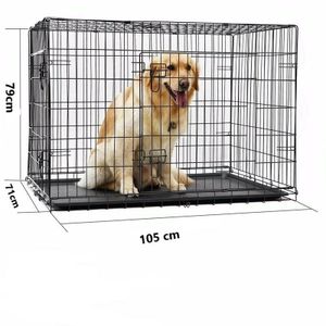 »Hundekäfig mit Türen faltbar Hundebox Gitterbox Transport Käfig Drahtkäfig«, In Größen XXL
