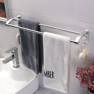 Doppelte Handtuchstange selbstklebend mit 2 Haken für die Wand / Wandmontage - Handtuchhalter / Handtuchstange - Aufhängen ohne Schrauben und Bohren - Decopatent