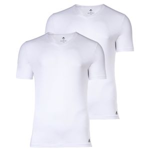 adidas Herren T-Shirt, 2er Pack - Active Flex Cotton, V-Ausschnitt, uni Weiß XL