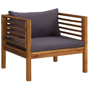 vidaXL Zahradní židle s tmavě šedými polštáři z masivního akáciového dřeva