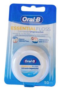 3x  Oral B Essential Floss Zahnseide ungewachst neutral a 50m