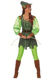 W4338-40-A grün Damen Robin Hood Kostüm Jäger Kleid Gr.40