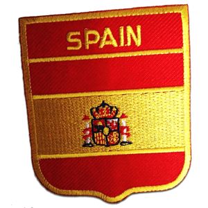 Spanien Flagge Fahne - Aufnäher, Bügelbild, Aufbügler, Applikationen, Patches, Flicken, Zum Aufbügeln, Größe: 6,2 x 7,5 cm