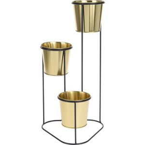 Blumenständer für 3 Blumentöpfe aus Metall gold 46,5 cm Modern Deko