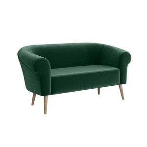 MEBLINI Mini Sofa 2-Sitzer für Wohnzimmer - Mini Lounge für zwei Personen - Küchensofa - Sofa Klein - EMILIA - 2 - Grün Samt