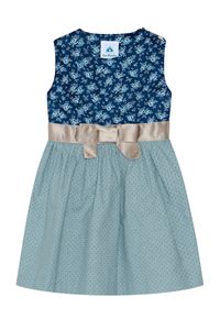 Isar-Trachten Kinder Trachtenkleid blau geblümt Linda 013490 Größe: 92