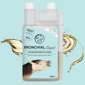 Bronchial Liquid 1 L - Hustensaft für Pferde - Schleimlöser Pferd - Hustensaft Pferd - Bronchialkräuter Pferd - Atemwegskräuter Pferd