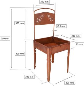 KOTARBAU® Dekorativer Stuhl Garten-Skulptur aus rostigem Stahlblech 75 cm