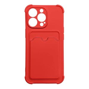 Card Armor Case Etui Pokrowiec Do Iphone 13 Mini Portfel Na Kartę Silikonowe Pancerne Etui Air Bag Czerwony