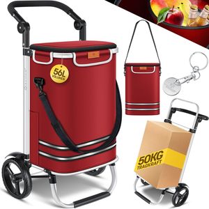 KESSER® Einkaufstrolley klappbar mit 56L Kapazität und belastbar bis 50kg | 3in1 Trolley Sackkarre & Umhängetasche | Faltbarer Einkaufswagen inkl. Kühlfach & Einkaufschip | Treppensteiger KESSER® Einkaufstrolley klappbar mit 56L Kapazität und belastbar bis 50kg | 3in1 Trolley Sackkarre & Umhängetasche | Faltbarer Einkaufswagen inkl. Kühlfach & Einkaufschip | Treppensteiger