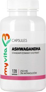 MyVita, Ashwagandha, 120 kapslí - dlouhodobě!