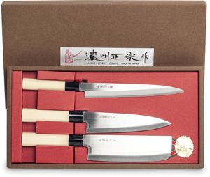 Messer japanischer Artset | Sashimi - Gyutou - Nakiri | 3 Messer Küchenmesser von Satake aus Japan