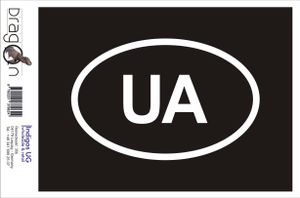 Aufkleber / Autoaufkleber - JDM / Die cut / Auto / OEM - Ukraine UA - 110x70 mm pink - Heckscheibe / Heckscheibenaufkleber