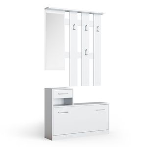 Vicco Garderobe Billy, 25 x 191 cm, Weiß