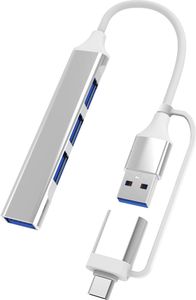 Typ C zu USB 3.0 Hub 4 Ports 4-in-1 Dockingstation Ultraflacher USB-Splitter Plug-and-Play-kompatibel mit MacBook Pro/Air Surface Pro PS4 XPS PC-Flash-Laufwerk