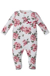 Baby Mädchen Strampler Schlafanzug Einteiler Gr. 62 Blumen