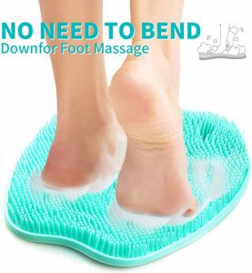 Fußwaschbürste Silikonbad Fußmassage Pad Schwangere Reinigung Massage Rutschfeste Badematte Für Fußwäsche, 28.5*24.5*4cm